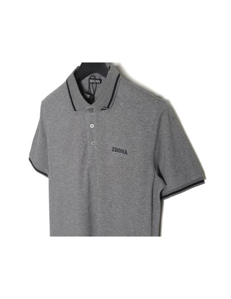 Zegna classic chest letter embroidered polo shirt TSK1,Zegna