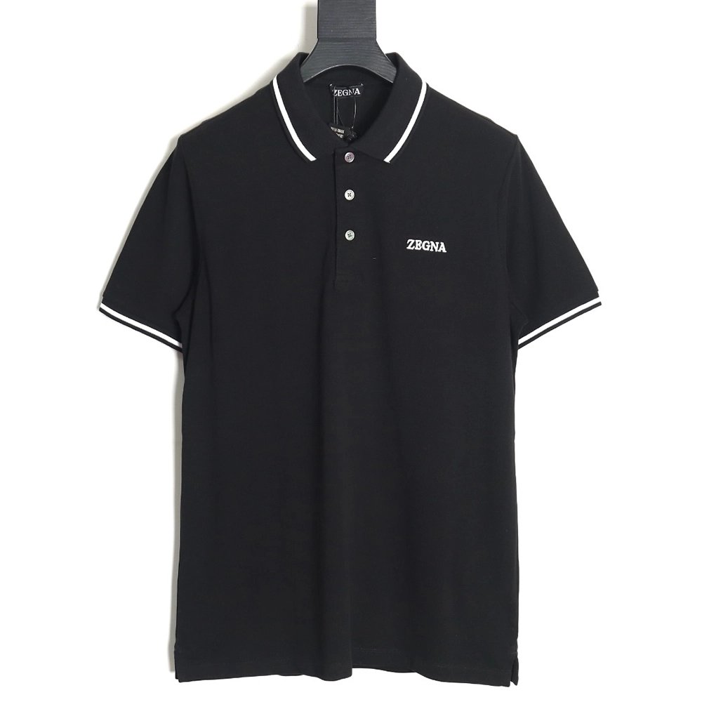 Zegna classic chest letter embroidered polo shirt TSK2,Zegna