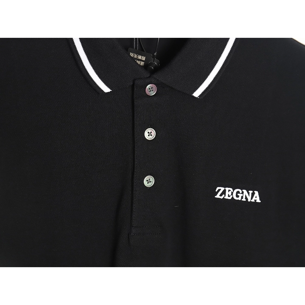 Zegna classic chest letter embroidered polo shirt TSK2,Zegna