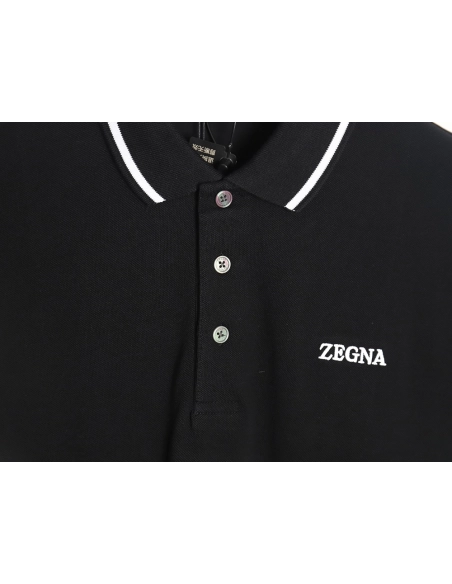 Zegna classic chest letter embroidered polo shirt TSK2,Zegna