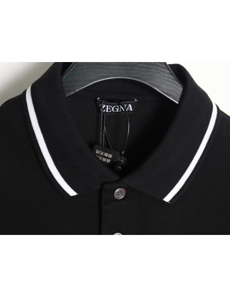 Zegna classic chest letter embroidered polo shirt TSK2,Zegna