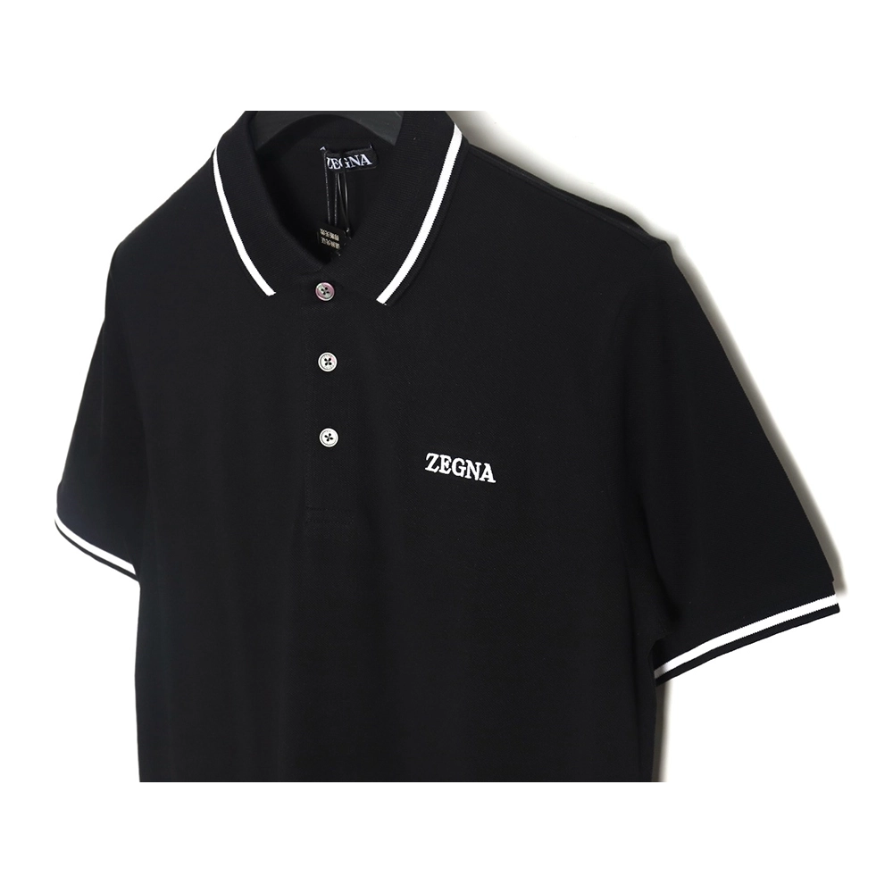 Zegna classic chest letter embroidered polo shirt TSK2,Zegna