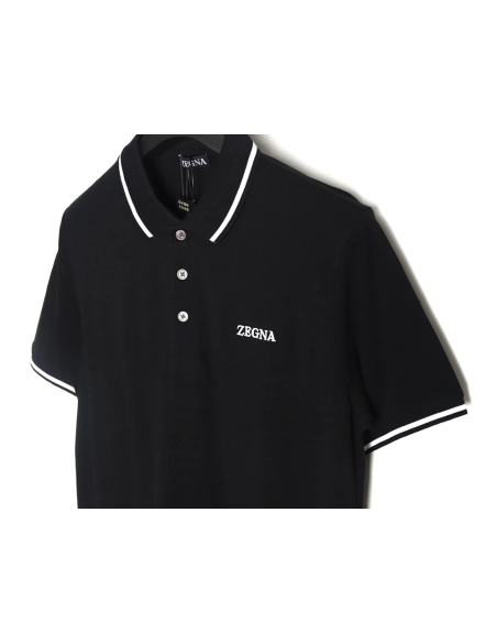 Zegna classic chest letter embroidered polo shirt TSK2,Zegna
