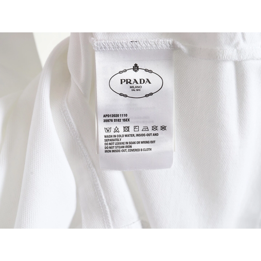 Prada color block ribbed collar POLO short sleeve,Prada