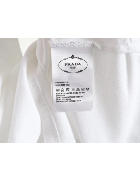 Prada color block ribbed collar POLO short sleeve,Prada