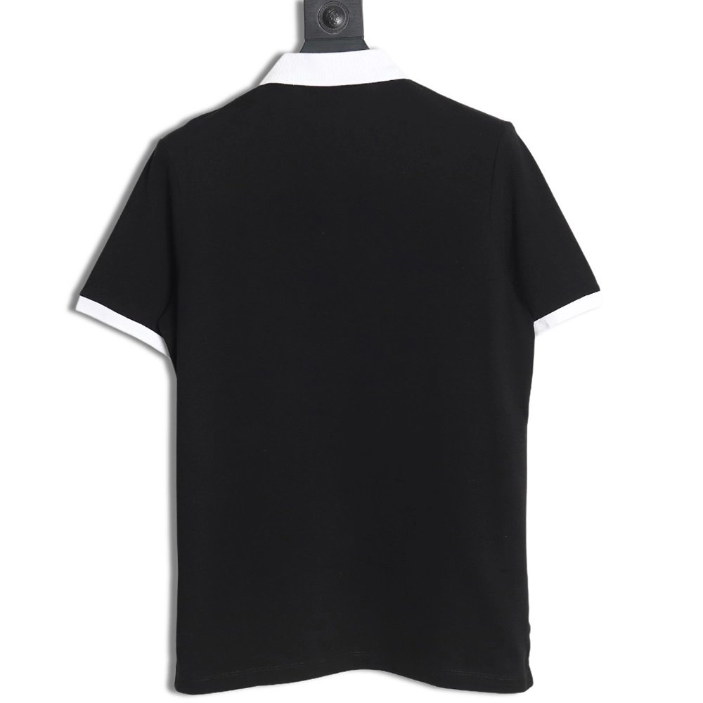 Prada color block ribbed collar POLO short sleeve TSK1,Prada