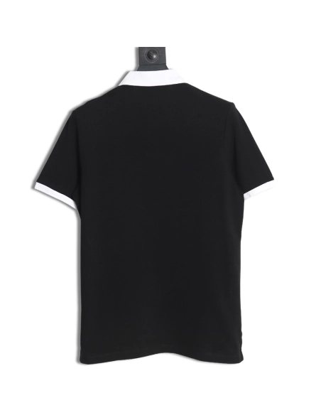 Prada color block ribbed collar POLO short sleeve TSK1,Prada