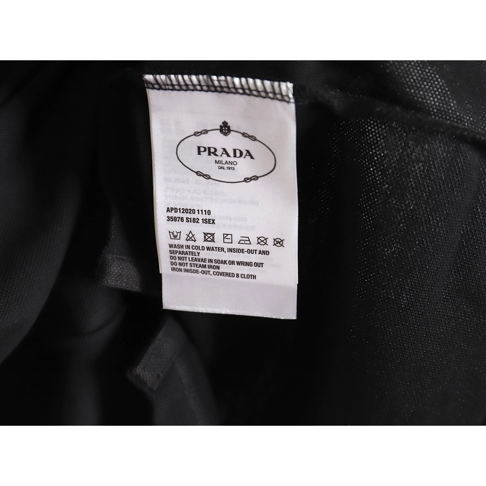 Prada color block ribbed collar POLO short sleeve TSK1,Prada