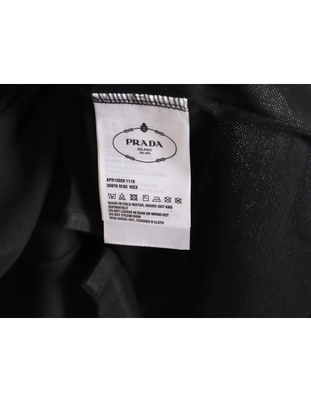 Prada color block ribbed collar POLO short sleeve TSK1,Prada