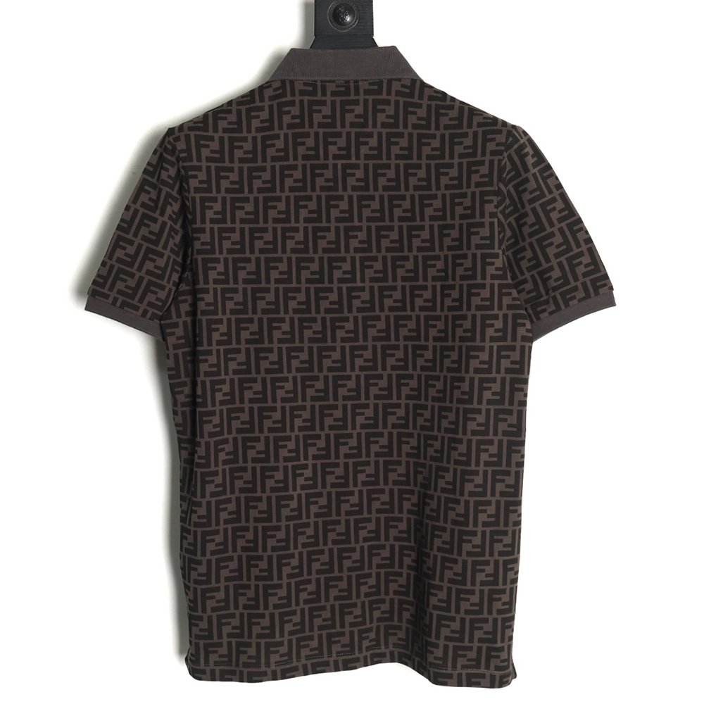 Fendi Double F full print short-sleeved POLO shirt TSK1,Fendi