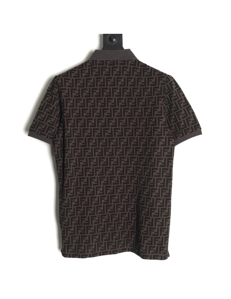 Fendi Double F full print short-sleeved POLO shirt TSK1,Fendi
