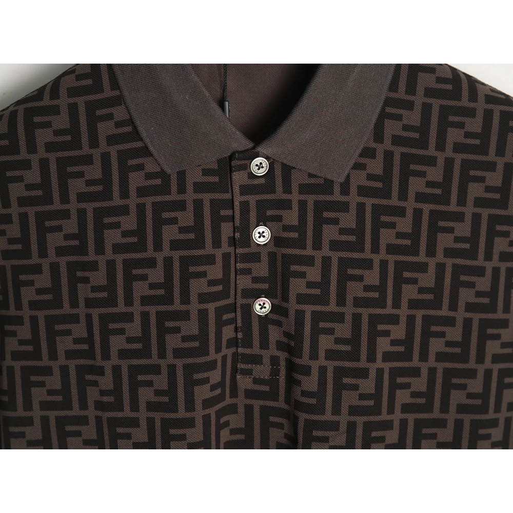 Fendi Double F full print short-sleeved POLO shirt TSK1,Fendi
