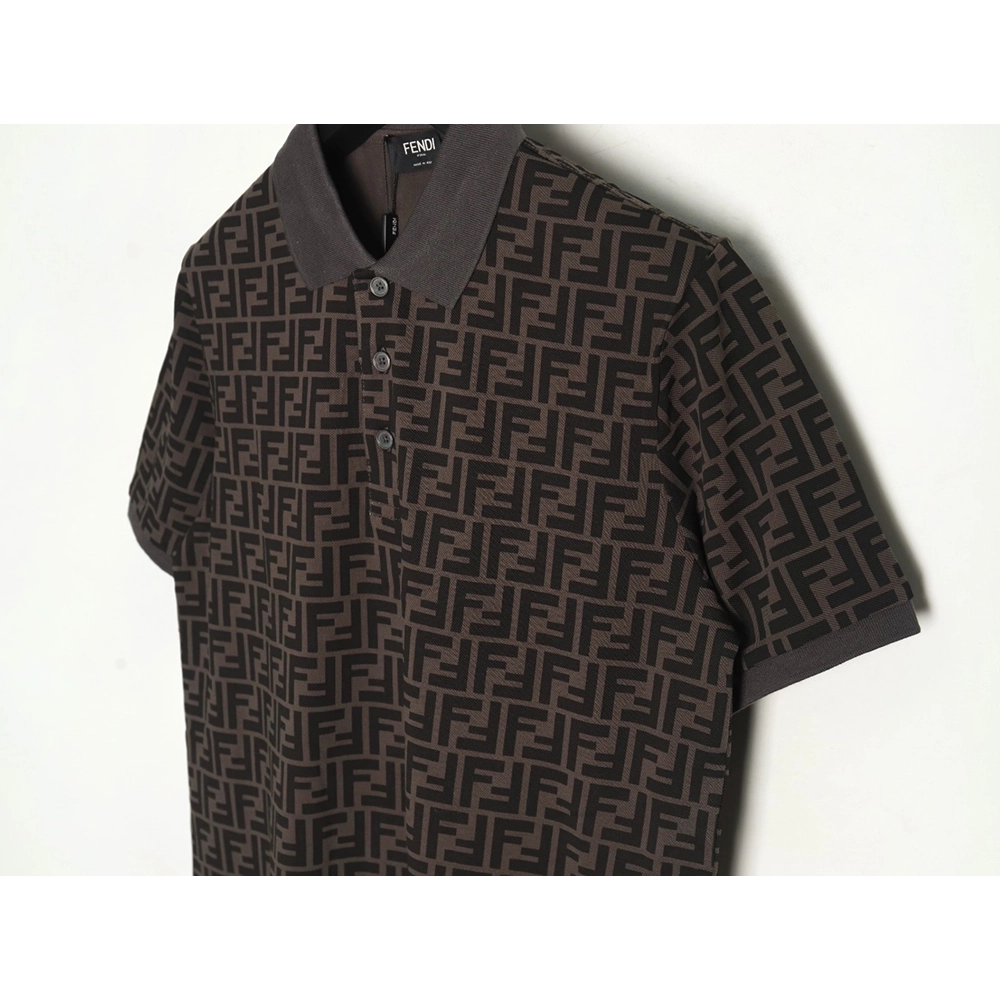 Fendi Double F full print short-sleeved POLO shirt TSK1,Fendi