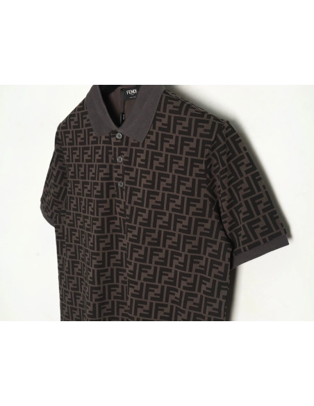 Fendi Double F full print short-sleeved POLO shirt TSK1,Fendi