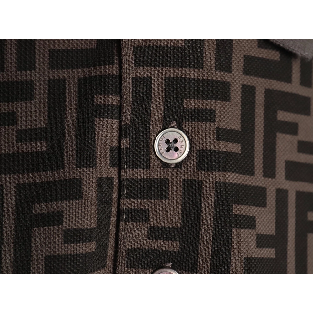 Fendi Double F full print short-sleeved POLO shirt TSK1,Fendi