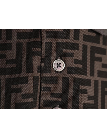 Fendi Double F full print short-sleeved POLO shirt TSK1,Fendi