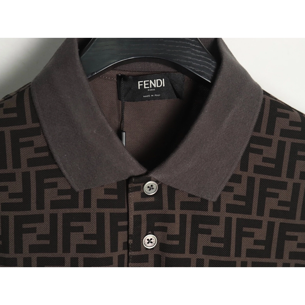 Fendi Double F full print short-sleeved POLO shirt TSK1,Fendi