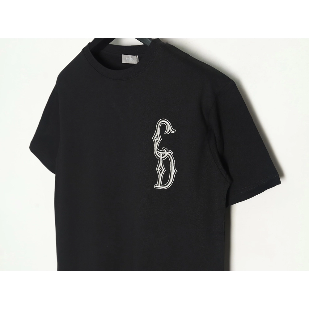 Dior gold thread embroidered CD short sleeve TSK1,Dior