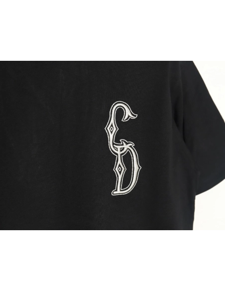 Dior gold thread embroidered CD short sleeve TSK1,Dior