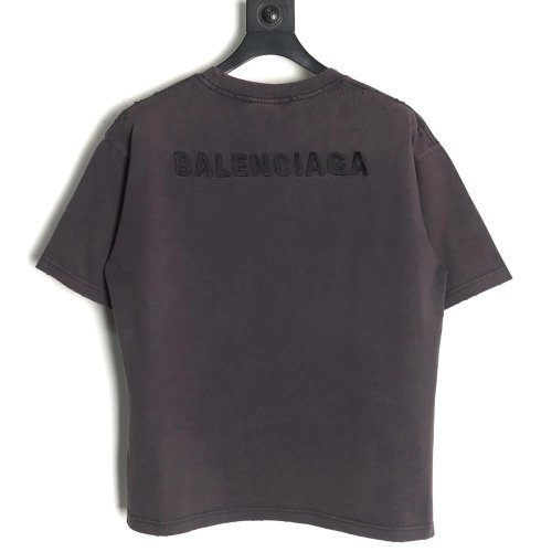 Balenciaga English Embroidered Round Neck Short Sleeve T-Shirt,Balenciaga