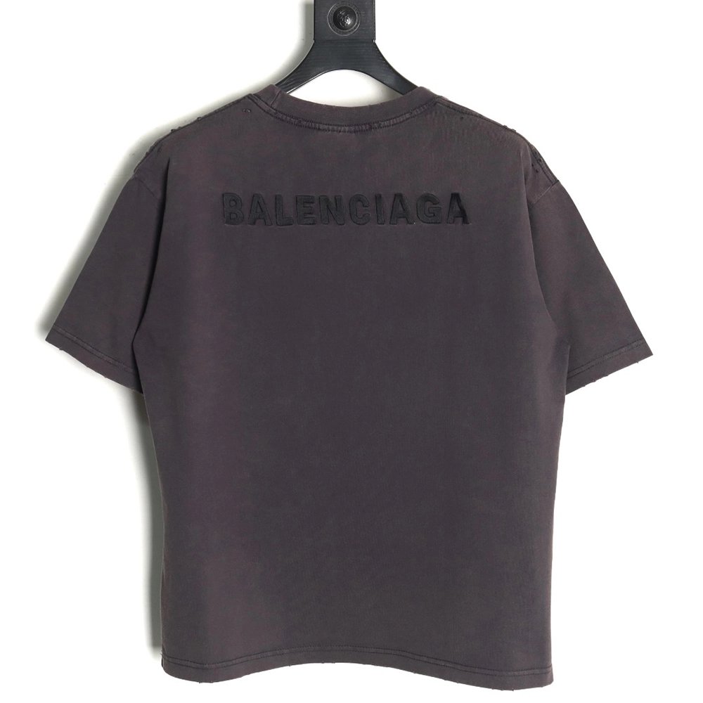 Balenciaga English Embroidered Round Neck Short Sleeve T-Shirt,Balenciaga