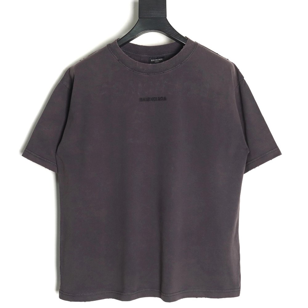 Balenciaga English Embroidered Round Neck Short Sleeve T-Shirt,Balenciaga