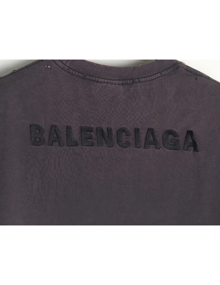 Balenciaga English Embroidered Round Neck Short Sleeve T-Shirt,Balenciaga