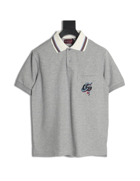 Gucci Chest Pocket Embroidered Polo Shirt,Gucci