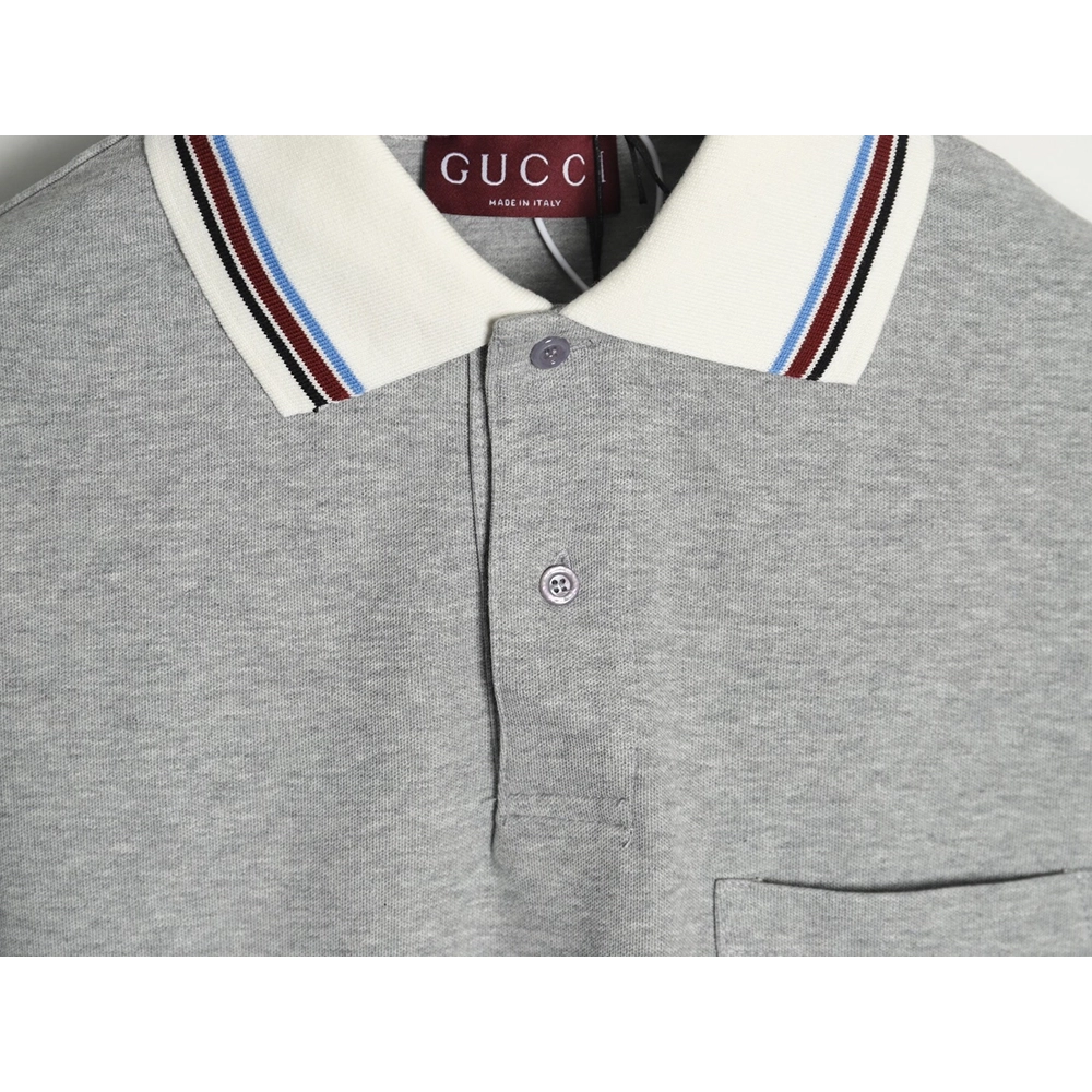 Gucci Chest Pocket Embroidered Polo Shirt,Gucci