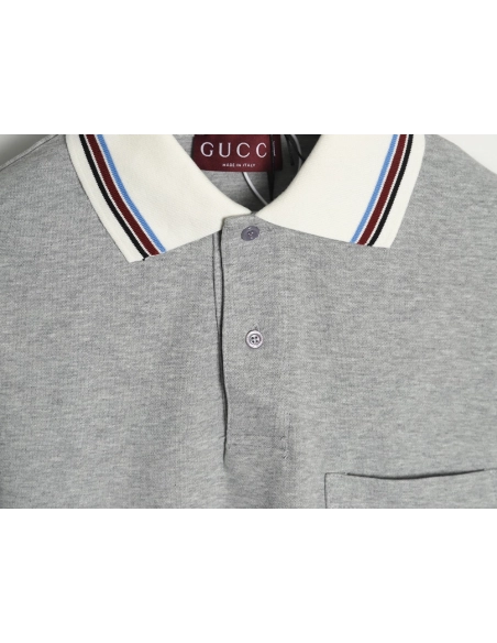 Gucci Chest Pocket Embroidered Polo Shirt,Gucci