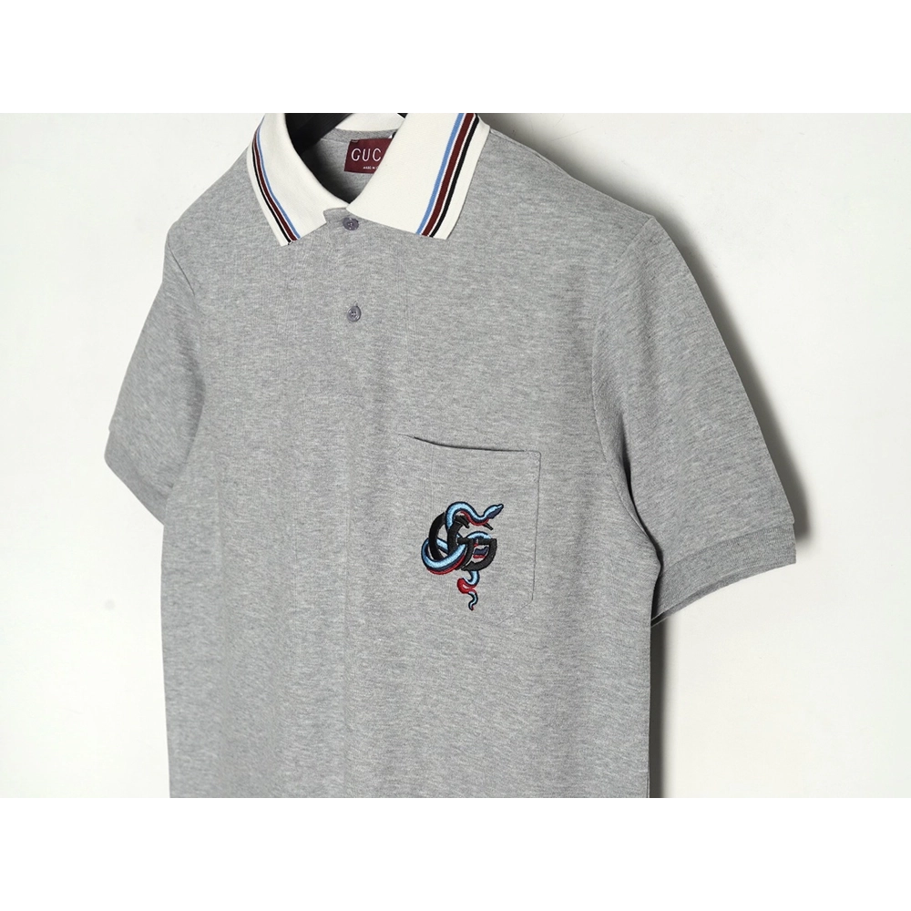 Gucci Chest Pocket Embroidered Polo Shirt,Gucci