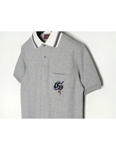 Gucci Chest Pocket Embroidered Polo Shirt,Gucci