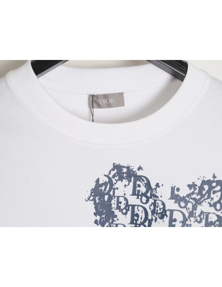 Dior heart monogram letter foam print short sleeves,Dior