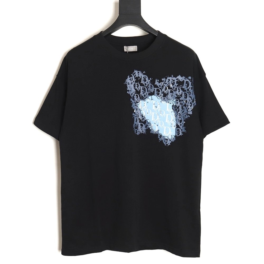Dior heart monogram letter foam print short sleeves TSK1,Dior