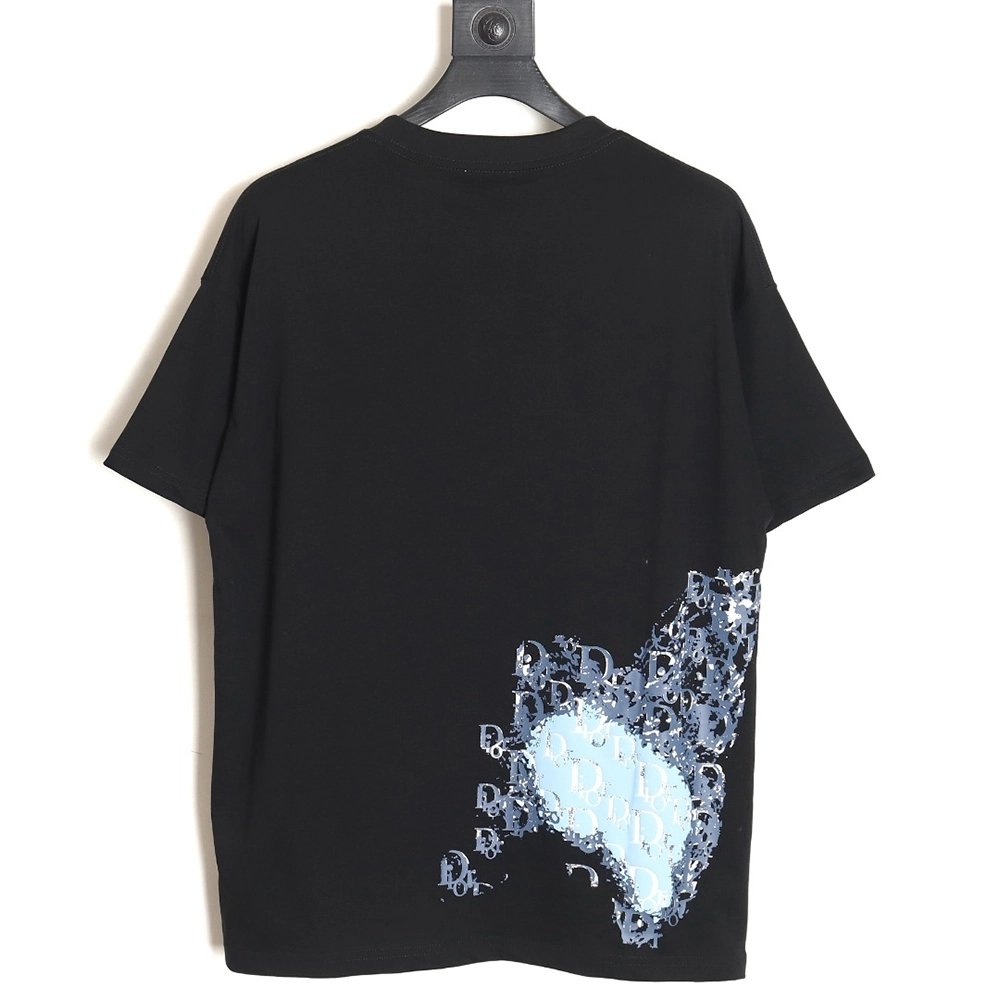 Dior heart monogram letter foam print short sleeves TSK1,Dior