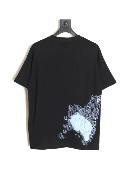 Dior heart monogram letter foam print short sleeves TSK1,Dior