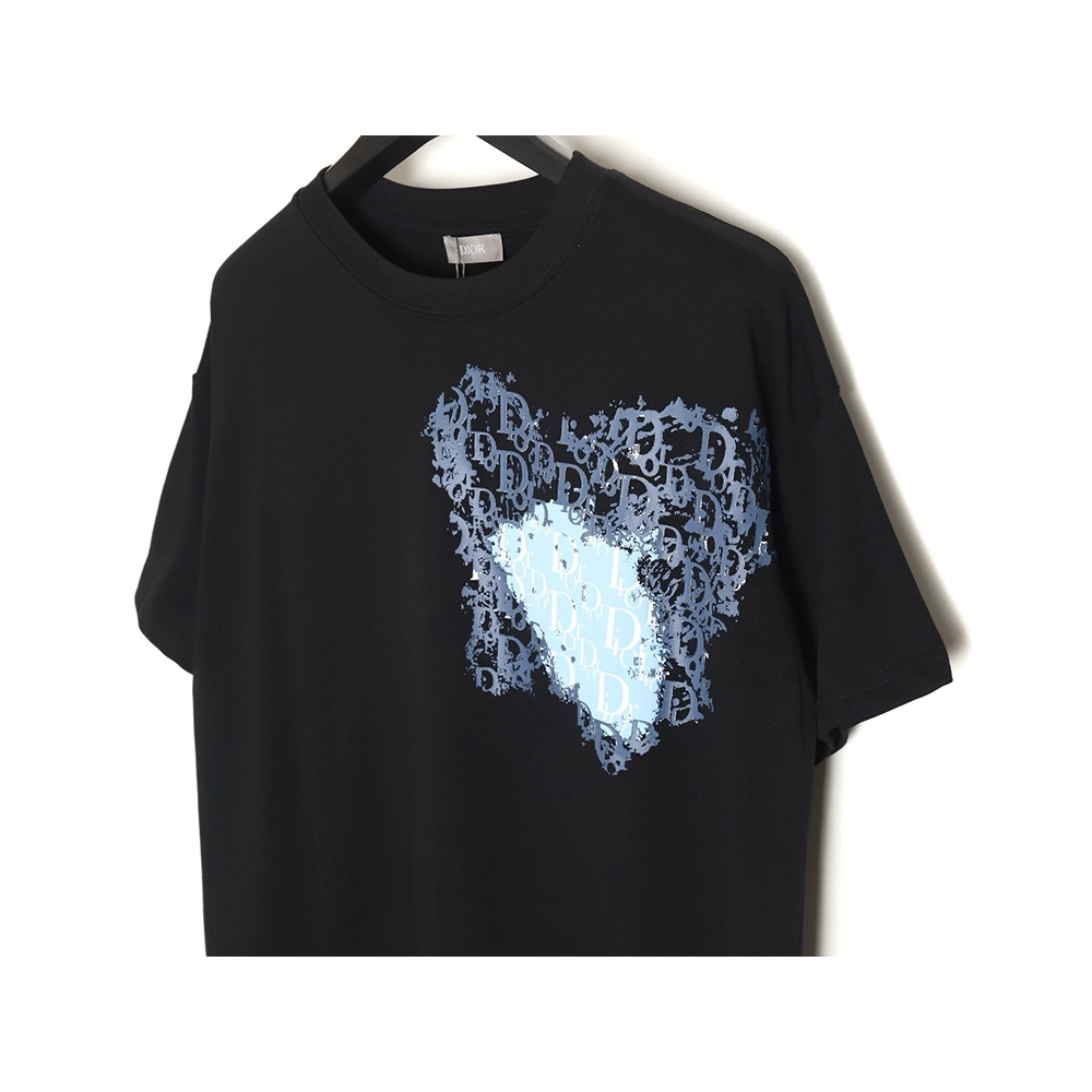 Dior heart monogram letter foam print short sleeves TSK1,Dior