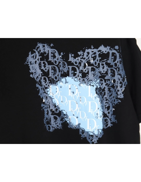 Dior heart monogram letter foam print short sleeves TSK1,Dior