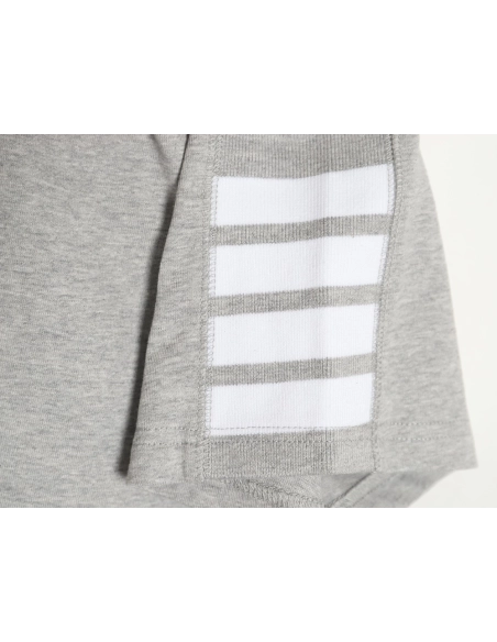 Thom Browne striped sleeve yarn-dyed short-sleeved polo shirt,Thom Browne