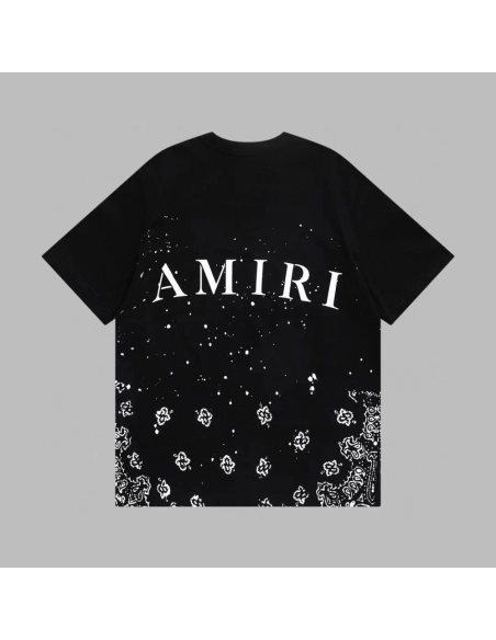 Amiri Cashew Flower Embossed Short Sleeve T-shirt,Amiri T Shirt,Tshirt,APPAREL