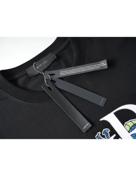 Amiri Colorful Print Craftsmanship Cotton Short Sleeve T-shirt,Amiri T Shirt,Tshirt,APPAREL