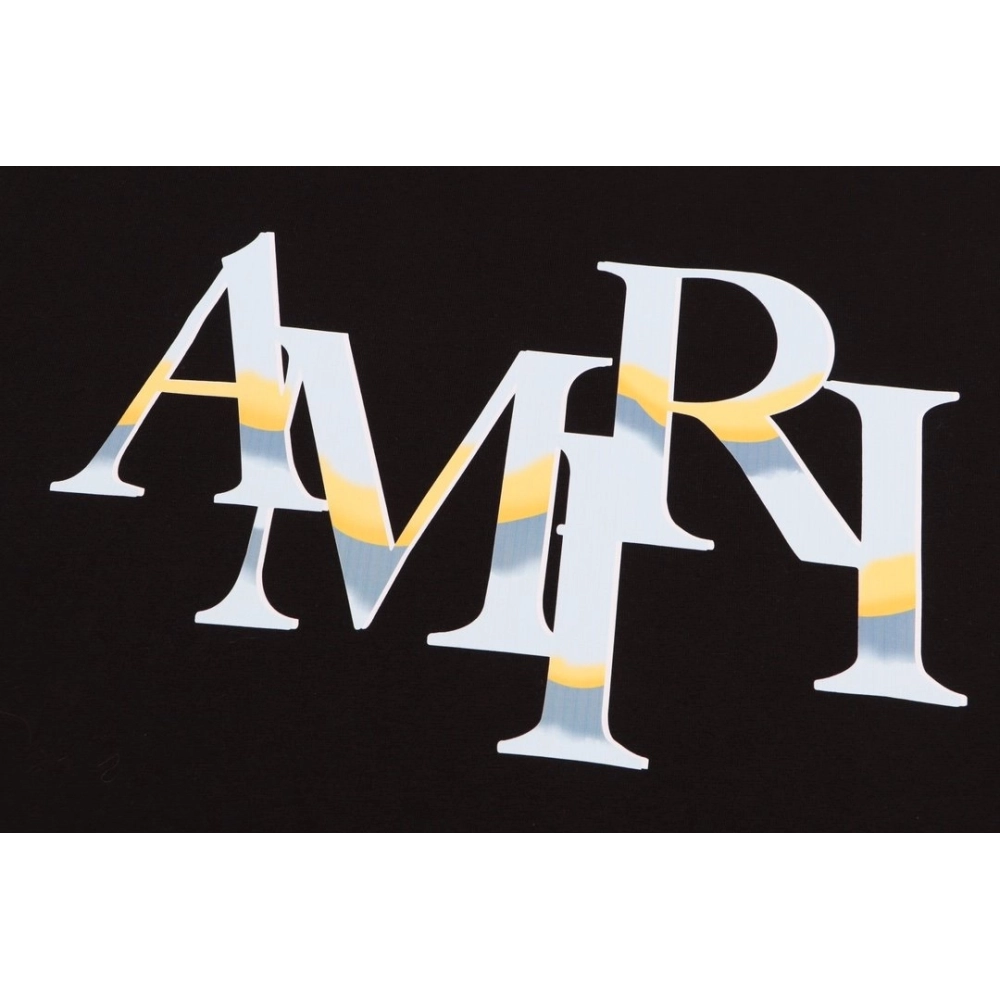 Amiri Angel Letter Design Cracked Seam Short Sleeve,Amiri T Shirt,Tshirt,APPAREL