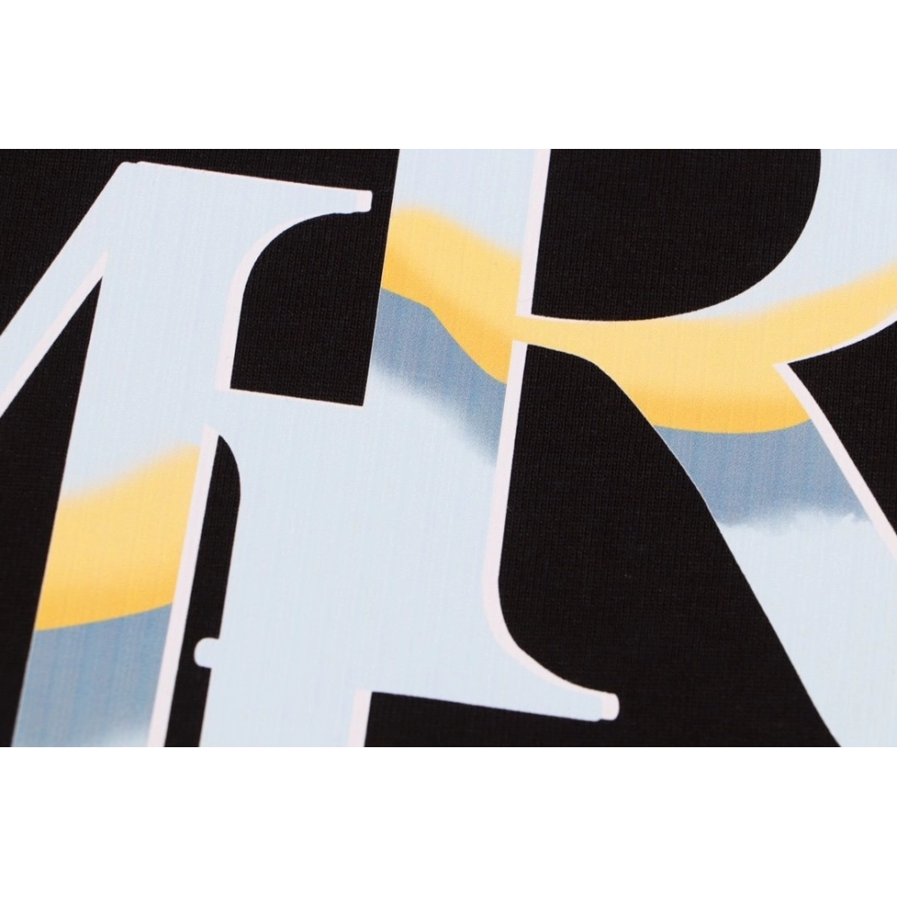 Amiri Angel Letter Design Cracked Seam Short Sleeve,Amiri T Shirt,Tshirt,APPAREL