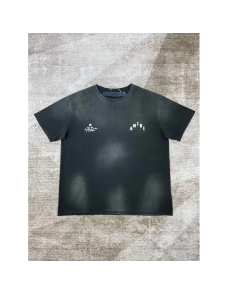 Amiri New Vintage Washed Distressed Short-Sleeve T-shirt,Amiri T Shirt,Tshirt,APPAREL