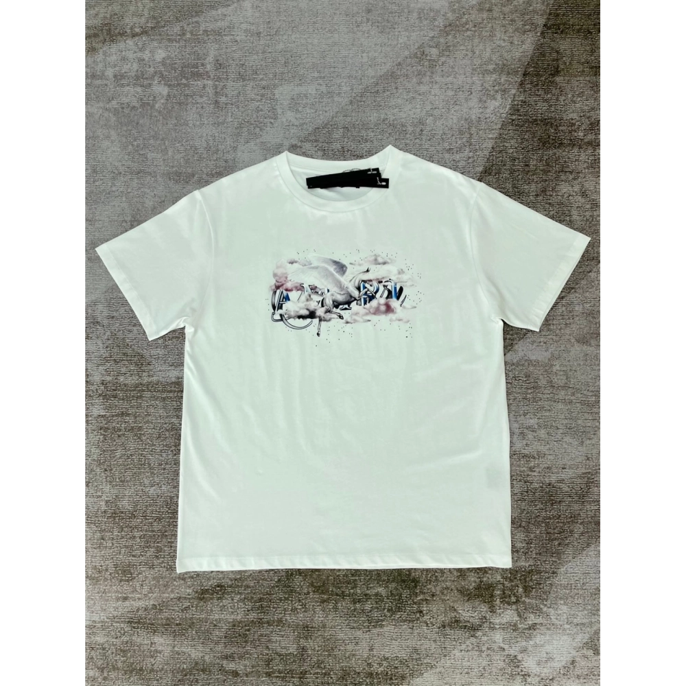 Amiri cashew flower print short-sleeved rear paste print T-shirt,Amiri T Shirt,Tshirt,APPAREL