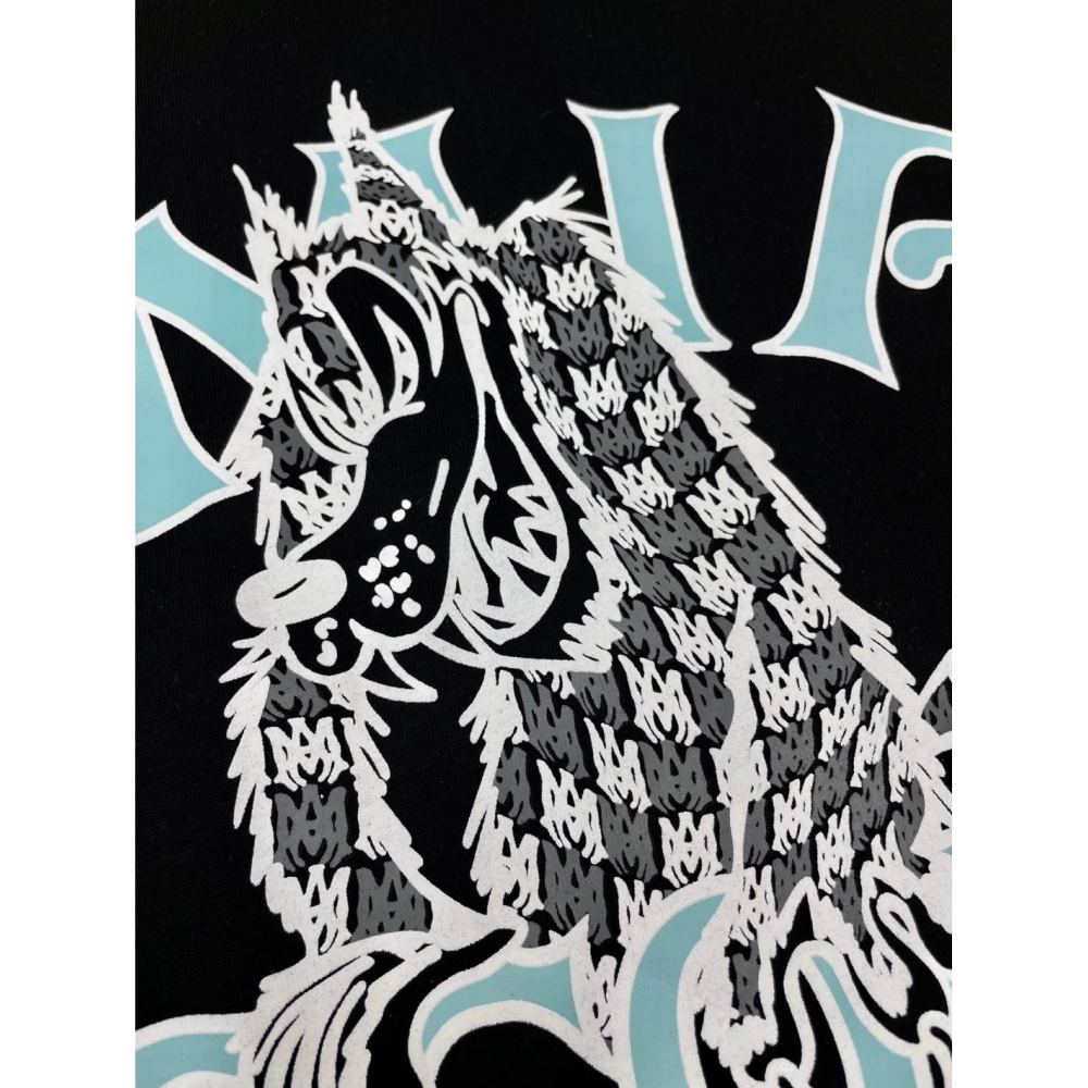 Amiri New Wolf Printed Short Sleeve T-shirt,Amiri T Shirt,Tshirt,APPAREL