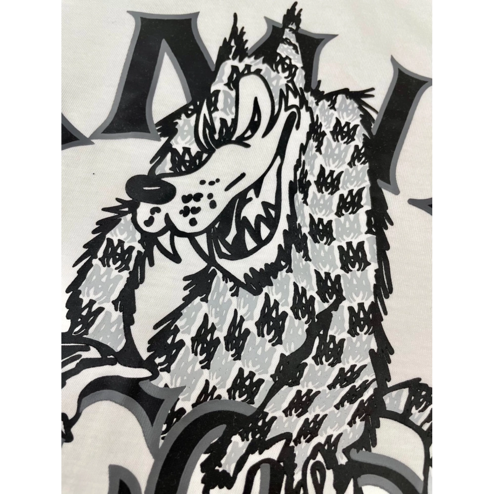 Amiri New Wolf Printed Short Sleeve T-shirt,Amiri T Shirt,Tshirt,APPAREL