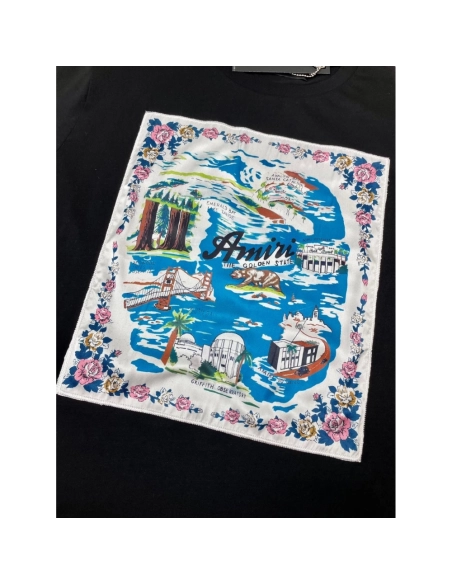 Amiri New Patchwork Embroidered Short-Sleeve T-shirt,Amiri T Shirt,Tshirt,APPAREL