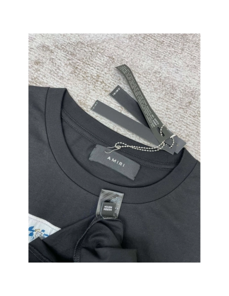 Amiri New Patchwork Embroidered Short-Sleeve T-shirt,Amiri T Shirt,Tshirt,APPAREL