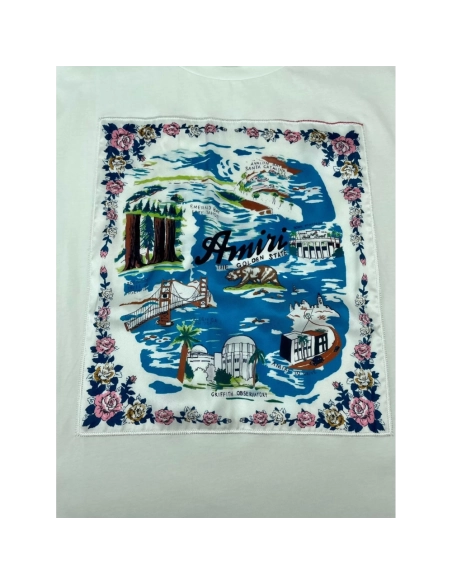 Amiri New Patchwork Embroidered Short-Sleeve T-shirt,Amiri T Shirt,Tshirt,APPAREL